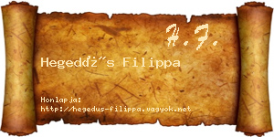Hegedűs Filippa névjegykártya